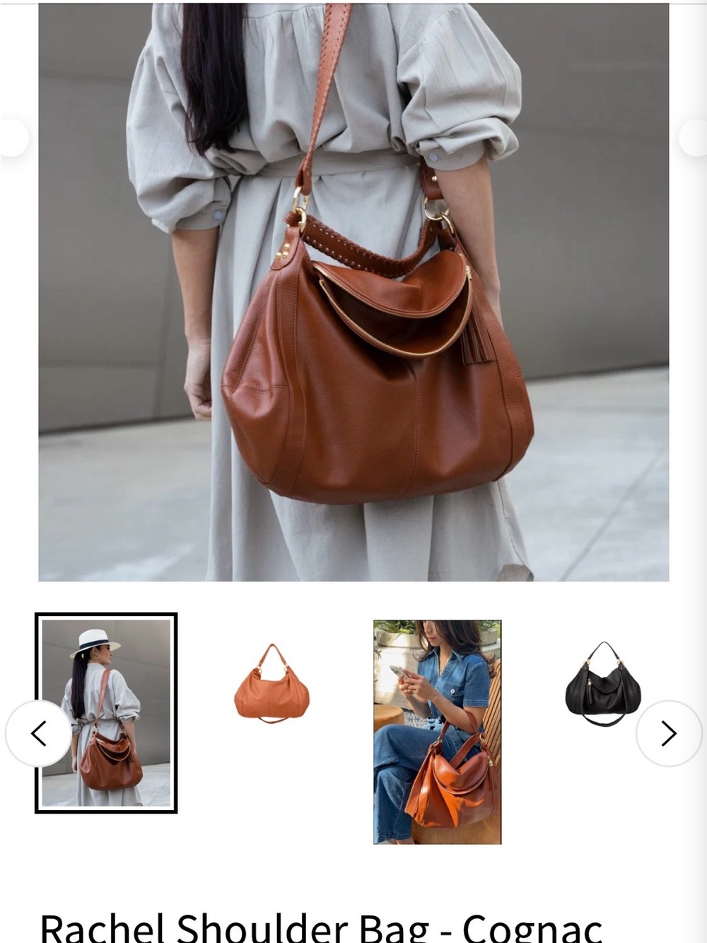 Onna Ehrlich Cognac Leather Shoulder Bag